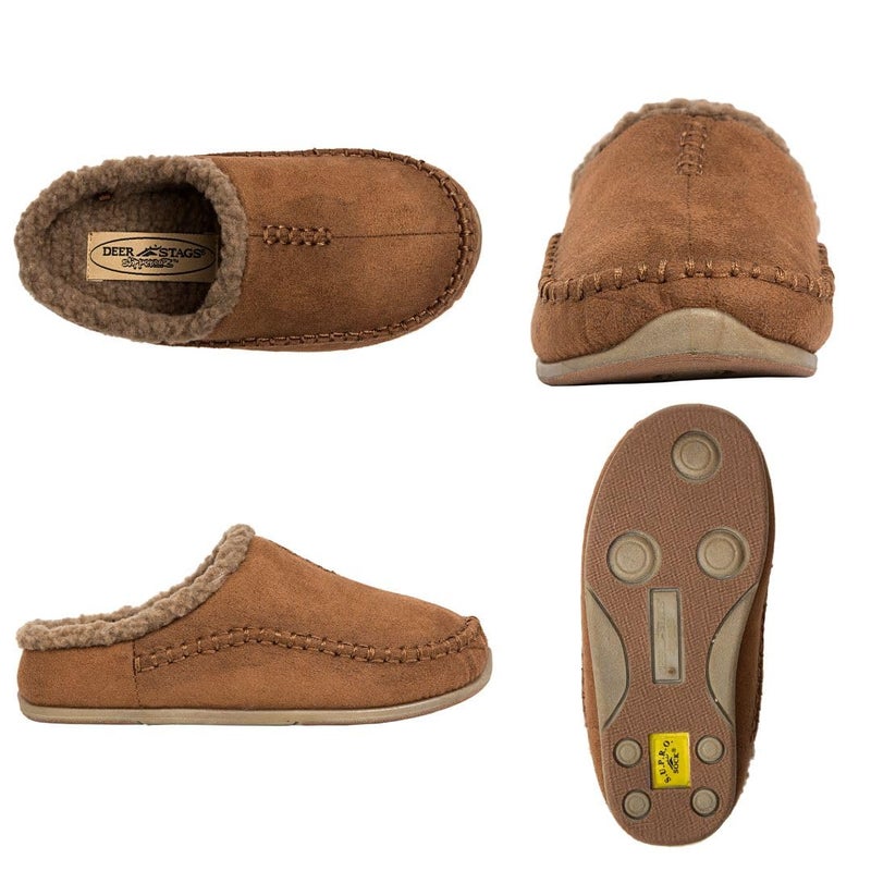 Deer Stags Kids' Lil Nordic Microsuede Slipper in Chestnut / 5 Big Kid - Image 2
